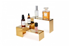 Three-Piece Gold Stand for Bag and Shoe Collection